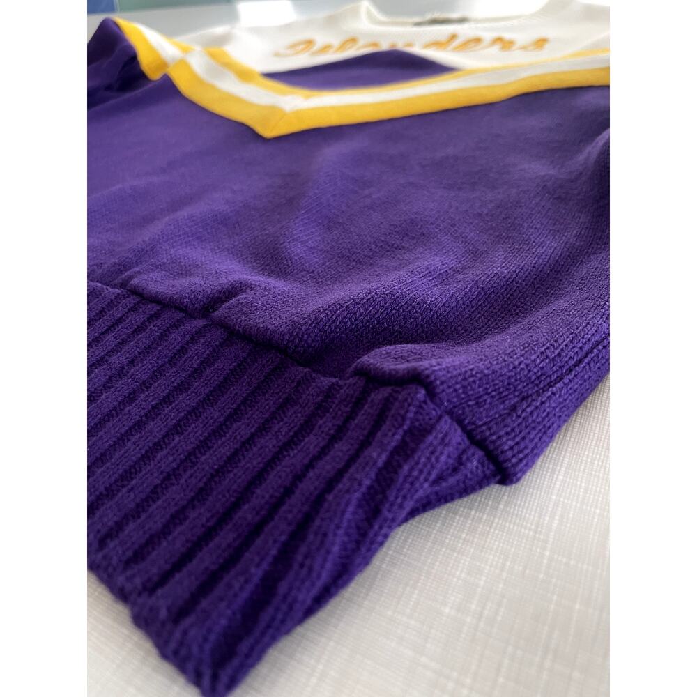 Dehan Sz L Vintage Cheerleader Sweater Purple Acrylic 80's Uniform Islanders - Picture 7 of 13